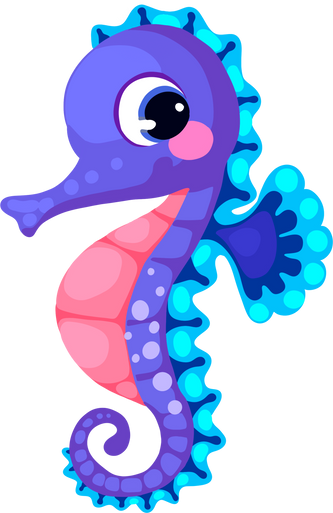 SeaHorse Isolated. Sea Horse Vector Illustration. Sea Animal